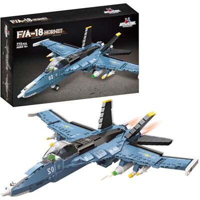 Apostrophe Games Bouwstenen voor jachtvliegtuigen F/A-18-772-onderdelen Breng het iconische F/A 18 gevechtsvliegtuig tot leven met een gedetailleerde bouwsteen voor weergave of spel Apostrophe Games Bouwstenen voor jachtvliegtuigen F/A-18-772-onderdelen Breng het iconische F/A 18 gevechtsvliegtuig tot leven met een gedetailleerde bouwsteen voor weergave of spel