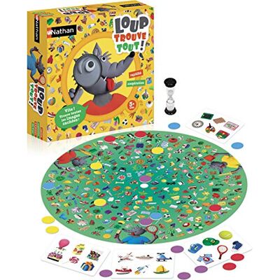 Nathan Wolf vindt alles – zoeken en vinden – spel voor snelheid en samenwerking – om met het gezin te spelen – speelt van 2 tot 4 spelers – voor kinderen vanaf 3 jaar Nathan Wolf vindt alles – zoeken en vinden – spel voor snelheid en samenwerking – om met het gezin te spelen – speelt van 2 tot 4 spelers – voor kinderen vanaf 3 jaar