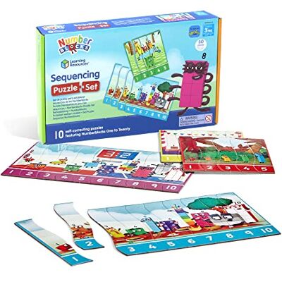 Learning Resources Numberblocks Sequence Puzzelset, Numberblocks puzzel, wiskundepuzzel, 10 dubbelzijdige educatieve puzzels in een doos (20 puzzels), vanaf 3 jaar Learning Resources Numberblocks Sequence Puzzelset, Numberblocks puzzel, wiskundepuzzel, 10 dubbelzijdige educatieve puzzels in een doos (20 puzzels), vanaf 3 jaar