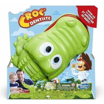 Hasbro Croc' Tandarts gezelschapsspel voor de kleintjes, grappig spel, Franse versie Hasbro Croc' Tandarts gezelschapsspel voor de kleintjes, grappig spel, Franse versie