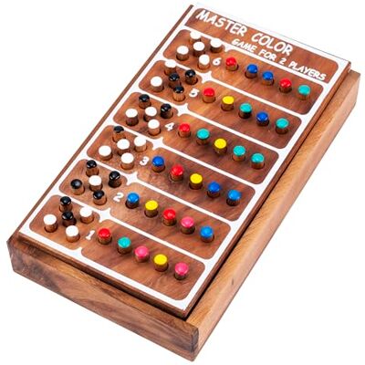 Engelhart 350350 Master Color Deductie Kleurcode Milieuvriendelijk houten spel voor 2 spelers Reflectie Traditionele bordspellen Engelhart 350350 Master Color Deductie Kleurcode Milieuvriendelijk houten spel voor 2 spelers Reflectie Traditionele bordspellen