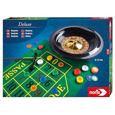 noris 606102025 Deluxe Roulette Set met 2 stalen kogels, 60 chips en andere accessoires voor een echt casino-gevoel, vanaf 8 jaar noris 606102025 Deluxe Roulette Set met 2 stalen kogels, 60 chips en andere accessoires voor een echt casino-gevoel, vanaf 8 jaar