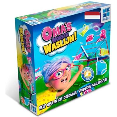 Megableu OMA'S WOESTE WASLIJN – Hilarisch Actiespel voor Kinderen vanaf 4 jaar – Spannend Dobbelspel met Verrassende Tornado's – Voor het Hele Gezin – 2 tot 4 Spelers 10 minuten NL Versie Megableu OMA'S WOESTE WASLIJN – Hilarisch Actiespel voor Kinderen vanaf 4 jaar – Spannend Dobbelspel met Verrassende Tornado's – Voor het Hele Gezin – 2 tot 4 Spelers 10 minuten NL Versie