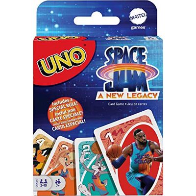 Mattel UNO Space Jam: A New Legacy Themed Card Game Featuring 112 Cards with Movie Graphics, Kid, Movie & Sports Fan Gift Age 7 Years & Ouder Mattel UNO Space Jam: A New Legacy Themed Card Game Featuring 112 Cards with Movie Graphics, Kid, Movie & Sports Fan Gift Age 7 Years & Ouder