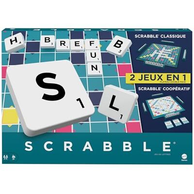 Mattel Scrabble HWD44 Gezelschapsspel voor het gezin met 2 spelmodi, 50 lenskaarten inbegrepen, voor 2 tot 4 spelers, Franse versie, kinderspeelgoed, vanaf 10 jaar Mattel Scrabble HWD44 Gezelschapsspel voor het gezin met 2 spelmodi, 50 lenskaarten inbegrepen, voor 2 tot 4 spelers, Franse versie, kinderspeelgoed, vanaf 10 jaar