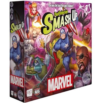 IELLO Smash Up: Marvel – Strategisch kaartspel met superhelden – Marvel-factiecombinaties – 45 minuten spel – 2 tot 4 spelers – vanaf 12 jaar – Franse versie IELLO Smash Up: Marvel – Strategisch kaartspel met superhelden – Marvel-factiecombinaties – 45 minuten spel – 2 tot 4 spelers – vanaf 12 jaar – Franse versie
