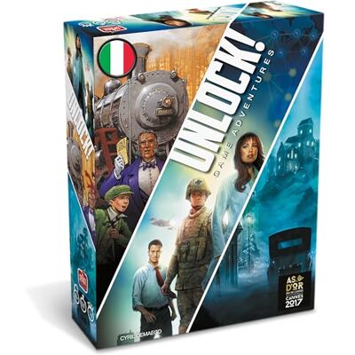 Asmodee Unlock!, Game Adventures, tafelspel met app, Escape Room, 1-6 spelers, 10+ jaar, editie in het Italiaans Asmodee Unlock!, Game Adventures, tafelspel met app, Escape Room, 1-6 spelers, 10+ jaar, editie in het Italiaans