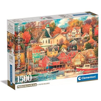 Clementoni Puzzel Good Times Harbour 1500 stukjes Puzzel voor volwassenen 14-99 jaar, gemaakt in Italië, 31713 Clementoni Puzzel Good Times Harbour 1500 stukjes Puzzel voor volwassenen 14-99 jaar, gemaakt in Italië, 31713