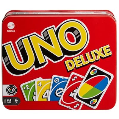 Mattel UNO Deluxe: Voor 2 10 spelers UNO K0888 Klassiek kaartspel met notitieblok en potlood, spel voor kinderen, jongeren en volwassenen, speelavond Mattel UNO Deluxe: Voor 2 10 spelers UNO K0888 Klassiek kaartspel met notitieblok en potlood, spel voor kinderen, jongeren en volwassenen, speelavond