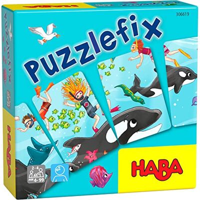HABA Puzzelfix: 4 houten vissen, 40 kaarten, 1 speelhandleiding. HABA Puzzelfix: 4 houten vissen, 40 kaarten, 1 speelhandleiding.