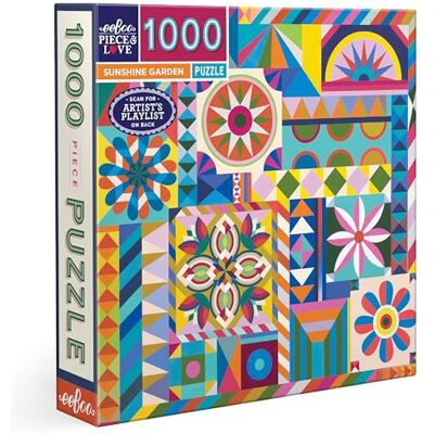 eeBoo Sunshine Garden Kleurrijke 1000 stukjes, puzzel van gerecycled karton, afmetingen 58,5 cm zijkant, PZTSNG eeBoo Sunshine Garden Kleurrijke 1000 stukjes, puzzel van gerecycled karton, afmetingen 58,5 cm zijkant, PZTSNG