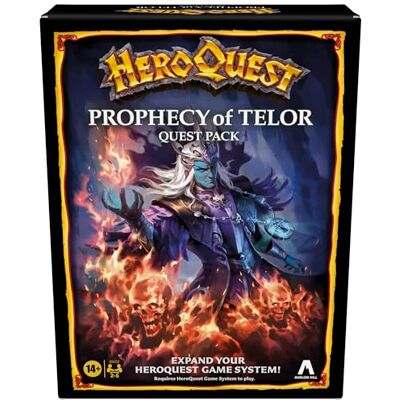 Hasbro Avalon Hill HeroQuest Prophecy of Telor Quest Pack, vereist een HeroQuest-spelsysteem om te spelen, Dungeon Crawler-spellen, vanaf 14 jaar, 2-5 spelers, strategiespellen Hasbro Avalon Hill HeroQuest Prophecy of Telor Quest Pack, vereist een HeroQuest-spelsysteem om te spelen, Dungeon Crawler-spellen, vanaf 14 jaar, 2-5 spelers, strategiespellen