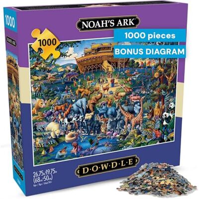 Buffalo Games Dowdle – Noah's Ark – 1000 stukjes Jigsaw puzzel voor volwassenen – uitdagingspuzzel perfect voor Game Nights – afgewerkte afmetingen is 26,75 x 19,75 cm Buffalo Games Dowdle – Noah's Ark – 1000 stukjes Jigsaw puzzel voor volwassenen – uitdagingspuzzel perfect voor Game Nights – afgewerkte afmetingen is 26,75 x 19,75 cm