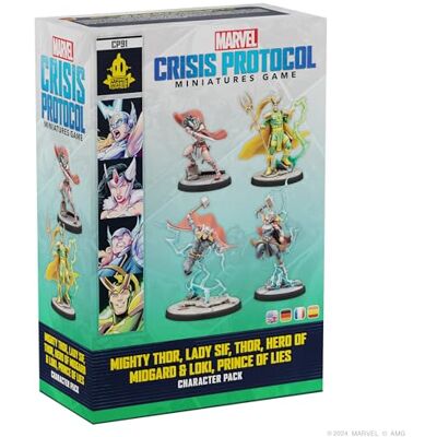 Asmodee Marvel: Crisis Protocol Mighty Thor, Lady Sif, Thor, Hero of Midgard & Loki, Prince of Lies (uitbreiding): Zum Spelen wordt een grondspel van Marvel: Crisis Protocol nodig Asmodee Marvel: Crisis Protocol Mighty Thor, Lady Sif, Thor, Hero of Midgard & Loki, Prince of Lies (uitbreiding): Zum Spelen wordt een grondspel van Marvel: Crisis Protocol nodig