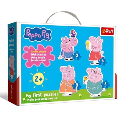 Trefl Peppa Pig, Little Pig Among Friends 4 grote puzzels voor peuters, 2-5 delen, voor kinderen vanaf 2 jaar Trefl Peppa Pig, Little Pig Among Friends 4 grote puzzels voor peuters, 2-5 delen, voor kinderen vanaf 2 jaar
