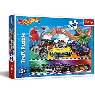 Trefl Hot Wheels, Voitures roulant à grande vitesse Puzzle 100 pièces Puzzles colorés avec voitures emblématiques, divertissement créatif, amusement pour enfants à partir de 5 ans Trefl Hot Wheels, Voitures roulant à grande vitesse Puzzle 100 pièces Puzzles colorés avec voitures emblématiques, divertissement créatif, amusement pour enfants à partir de 5 ans