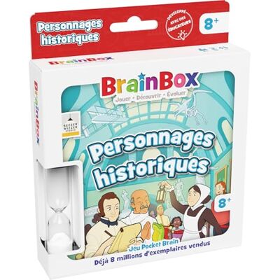 Asmodee BrainBox Pocket : Historische figuren Gezelschapsspellen voor familie en kinderen vanaf 8 jaar Geheugen- en observatiekaartspel 1+ speler Franse versie Bezzerwizzer Asmodee BrainBox Pocket : Historische figuren Gezelschapsspellen voor familie en kinderen vanaf 8 jaar Geheugen- en observatiekaartspel 1+ speler Franse versie Bezzerwizzer