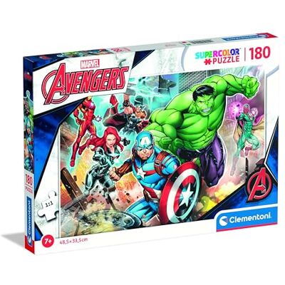 Clementoni 29295 Supercolor Puzzle Marvel The Avengers 180 Pièces Puzzle Enfants 7 Ans, Puzzle Super-héros, Puzzle Dessin Animé, Fabriqué En Italie Clementoni 29295 Supercolor Puzzle Marvel The Avengers 180 Pièces Puzzle Enfants 7 Ans, Puzzle Super-héros, Puzzle Dessin Animé, Fabriqué En Italie