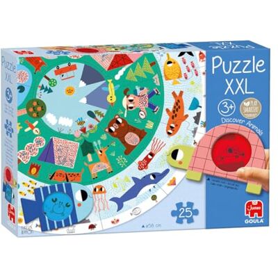 Goula XXL puzzel – ontdekking van de dieren – 25 stukjes – progressieve kinderpuzzel groot formaat – vanaf 3 jaar Goula XXL puzzel – ontdekking van de dieren – 25 stukjes – progressieve kinderpuzzel groot formaat – vanaf 3 jaar