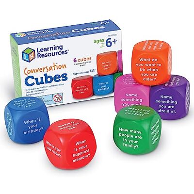 Learning Resources Educatief spel in mondelinge taal, ontwikkeling van sociale vaardigheden, 6 schuimdobbelstenen met grappige vragen Learning Resources Educatief spel in mondelinge taal, ontwikkeling van sociale vaardigheden, 6 schuimdobbelstenen met grappige vragen