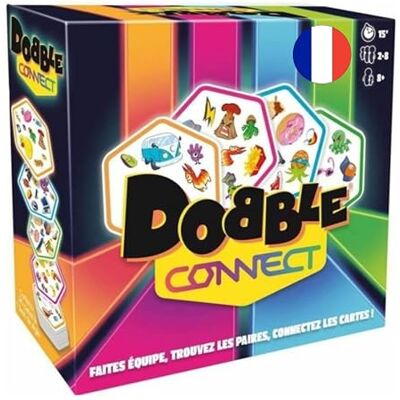 Dobble Asmodee Connect, gezelschapsspellen, kaartspellen, sfeerspel, spel voor volwassenen en kinderen vanaf 8 jaar, 2 tot 8 spelers, 15 minuten, Franse versie Dobble Asmodee Connect, gezelschapsspellen, kaartspellen, sfeerspel, spel voor volwassenen en kinderen vanaf 8 jaar, 2 tot 8 spelers, 15 minuten, Franse versie