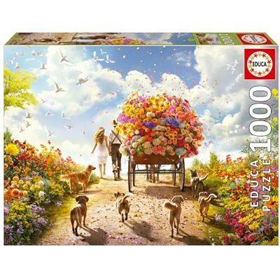 Educa Bloemenwagen puzzel van 1000 stukjes voor volwassenen afmetingen 68 x 48 cm vanaf 14 jaar (19921) Educa Bloemenwagen puzzel van 1000 stukjes voor volwassenen afmetingen 68 x 48 cm vanaf 14 jaar (19921)