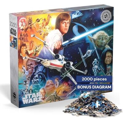 Buffalo Games Silver Select Star Wars The Force is Strong with This One puzzel met 2000 stukjes voor volwassenen afgewerkt formaat 38,50 x 26,50 cm Buffalo Games Silver Select Star Wars The Force is Strong with This One puzzel met 2000 stukjes voor volwassenen afgewerkt formaat 38,50 x 26,50 cm