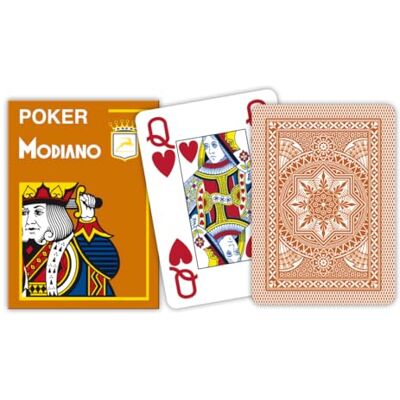 Modiano 487 kaartspel Poker Cristallo, 4 indexen, bruin Modiano 487 kaartspel Poker Cristallo, 4 indexen, bruin