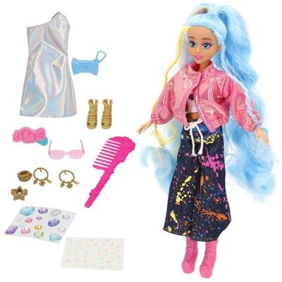 COLORBABY Dreameez Poupée à cheveux longs avec accessoires interactifs, jeu de rôle créatif pour filles et garçons à partir de 3 ans, développe la créativité, l'imagination et l'habileté manuelle COLORBABY Dreameez Poupée à cheveux longs avec accessoires interactifs, jeu de rôle créatif pour filles et garçons à partir de 3 ans, développe la créativité, l'imagination et l'habileté manuelle