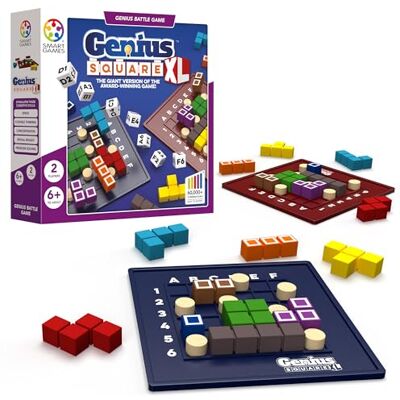 SmartGames Genius Square XL reuzenpuzzel voor 2 spelers XL denkspel logicaspel voor kinderen strategische puzzel meer dan 60.000 uitdagingen educatief spel 6 jaar grote versie SmartGames Genius Square XL reuzenpuzzel voor 2 spelers XL denkspel logicaspel voor kinderen strategische puzzel meer dan 60.000 uitdagingen educatief spel 6 jaar grote versie