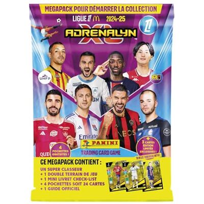 Panini ADRENALYN Ligue 1 McDonald's 2024-2025 Trading Cards Game Starter Pack (1 map + 4 hoezen + 3 kaarten gelimiteerde editie + checklist + gameboard + officiële gids), 004843SPAFGD Panini ADRENALYN Ligue 1 McDonald's 2024-2025 Trading Cards Game Starter Pack (1 map + 4 hoezen + 3 kaarten gelimiteerde editie + checklist + gameboard + officiële gids), 004843SPAFGD