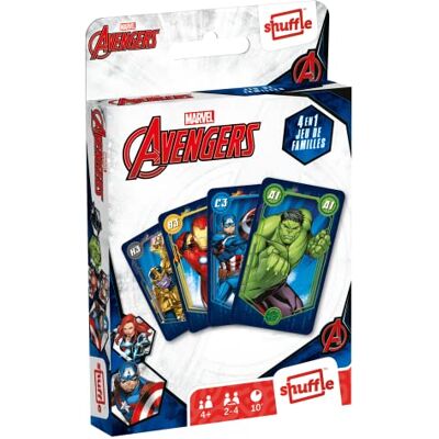 Shuffle Marvel Familiespel Avengers – 4-in-1 kaartspel – 7 gezinnen, koppels, actie en gevechten Shuffle Marvel Familiespel Avengers – 4-in-1 kaartspel – 7 gezinnen, koppels, actie en gevechten