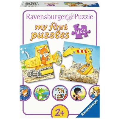 Ravensburger kinderpuzzel 03074 dierlijke bouwplaats schuimrubberen puzzel met 9 x 2 delen, My First Puzzle voor kinderen vanaf 10 maanden Ravensburger kinderpuzzel 03074 dierlijke bouwplaats schuimrubberen puzzel met 9 x 2 delen, My First Puzzle voor kinderen vanaf 10 maanden