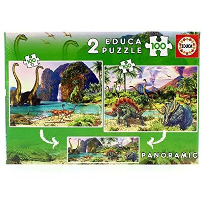 Educa Dinosauruswereld. Set van 2 puzzels met elk 100 stukjes. Grote stukjes en onberispelijk afgewerkt. Vanaf 6 jaar (15620) Educa Dinosauruswereld. Set van 2 puzzels met elk 100 stukjes. Grote stukjes en onberispelijk afgewerkt. Vanaf 6 jaar (15620)