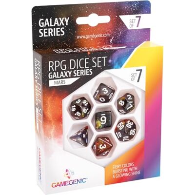 Asmodee Gamegenic Galaxy Series Mars RPG Dice Set Set van 7 Dice Role Playing (JDR) Board Games Card Games Dice Games Accessoires en benodigdheden voor Board Games Asmodee Gamegenic Galaxy Series Mars RPG Dice Set Set van 7 Dice Role Playing (JDR) Board Games Card Games Dice Games Accessoires en benodigdheden voor Board Games