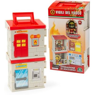 Giochi Preziosi Brandweer: brandweerspeelset, inclusief 7 cm groot beweegbaar figuur en accessoires, praktische draaggreep voor kinderen vanaf 4 jaar Giochi Preziosi Brandweer: brandweerspeelset, inclusief 7 cm groot beweegbaar figuur en accessoires, praktische draaggreep voor kinderen vanaf 4 jaar