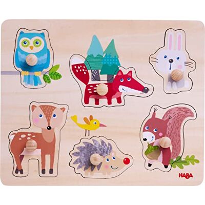 HABA Greifpuzzel Waldtiere: 1 puzzelstukje, 6 puzzelstukjes. HABA Greifpuzzel Waldtiere: 1 puzzelstukje, 6 puzzelstukjes.