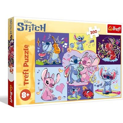 Trefl Lilo en Stitch, Zakecony Stitch Puzzel met 300 stukjes Kleurrijke puzzel met sprookjesfiguren, creatief entertainment, plezier voor kinderen vanaf 8 jaar Trefl Lilo en Stitch, Zakecony Stitch Puzzel met 300 stukjes Kleurrijke puzzel met sprookjesfiguren, creatief entertainment, plezier voor kinderen vanaf 8 jaar
