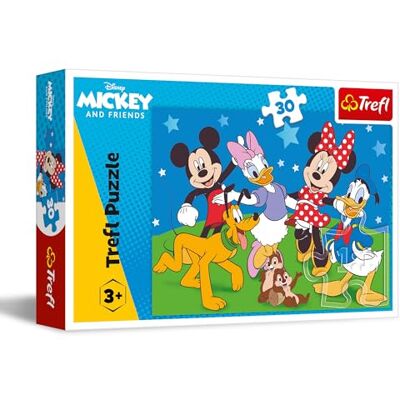 Trefl Disney, Mickey en zijn vrienden – puzzel 30 stukjes – kleurrijke puzzel met figuren uit Disney-anime-films, creatieve vrije tijd, voor kinderen vanaf 3 jaar Trefl Disney, Mickey en zijn vrienden – puzzel 30 stukjes – kleurrijke puzzel met figuren uit Disney-anime-films, creatieve vrije tijd, voor kinderen vanaf 3 jaar