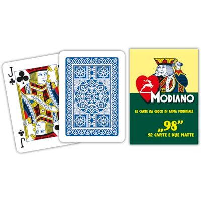 Modiano King Size 300250 speelkaarten, kleur blauw, rood, medium Modiano King Size 300250 speelkaarten, kleur blauw, rood, medium