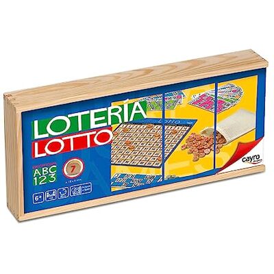 Cayro Hoogwaardige houten loterij 48 kaarten 32 x 15 x 5 cm Educatief bordspel Ideaal voor het hele gezin Cayro Hoogwaardige houten loterij 48 kaarten 32 x 15 x 5 cm Educatief bordspel Ideaal voor het hele gezin