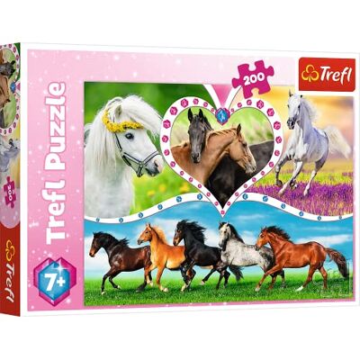 Trefl , Puzzel, mooie paarden, 200 stukjes, voor kinderen vanaf 7 jaar Trefl , Puzzel, mooie paarden, 200 stukjes, voor kinderen vanaf 7 jaar