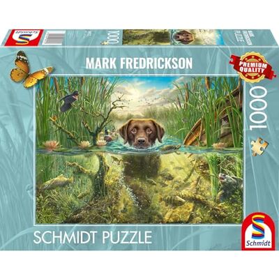 SCHMIDT Spiele 58572 Mark Frederickson Hondenliefde, bruine labrador in koud water, puzzel van 1000 stukjes, meerkleurig SCHMIDT Spiele 58572 Mark Frederickson Hondenliefde, bruine labrador in koud water, puzzel van 1000 stukjes, meerkleurig