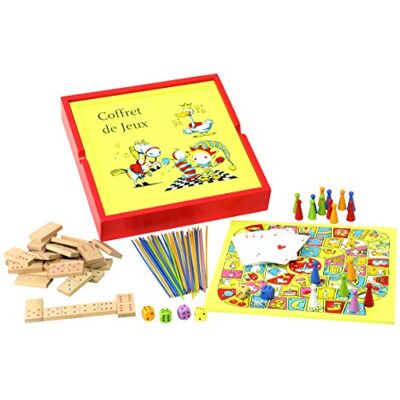 Jeujura 11861- gezelschapsspel, hout, 100 spelletjes Jeujura 11861- gezelschapsspel, hout, 100 spelletjes