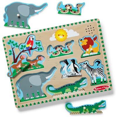 Melissa & Doug Zoo Animals Sound Puzzel Houten Peg Puzzel met geluidseffecten (8 stuks) Melissa & Doug Zoo Animals Sound Puzzel Houten Peg Puzzel met geluidseffecten (8 stuks)
