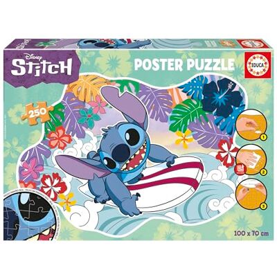 Educa Stitch puzzel Kinderpuzzelposter 250 stukjes met speciale buitenvorm en groot formaat: 100 x 70 cm (19963) Educa Stitch puzzel Kinderpuzzelposter 250 stukjes met speciale buitenvorm en groot formaat: 100 x 70 cm (19963)
