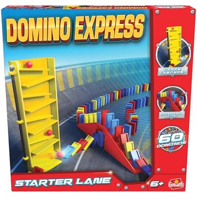 Goliath Domino Express Starter Lane (spel): Champion Race Word de koning van de domino-race om alleen met familie of vrienden te spelen ideaal voor een zachte start Goliath Domino Express Starter Lane (spel): Champion Race Word de koning van de domino-race om alleen met familie of vrienden te spelen ideaal voor een zachte start