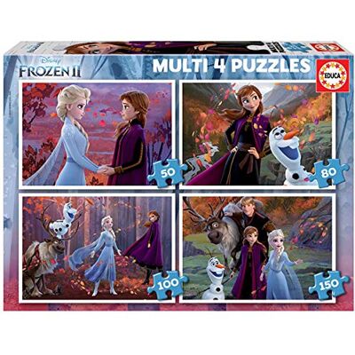 Educa Set van 4 progressieve puzzels voor kinderen van 50 tot 150 stukjes Frozen 2 Bestaat uit grote onderdelen met onberispelijke afwerking + 5 jaar (18640) Educa Set van 4 progressieve puzzels voor kinderen van 50 tot 150 stukjes Frozen 2 Bestaat uit grote onderdelen met onberispelijke afwerking + 5 jaar (18640)