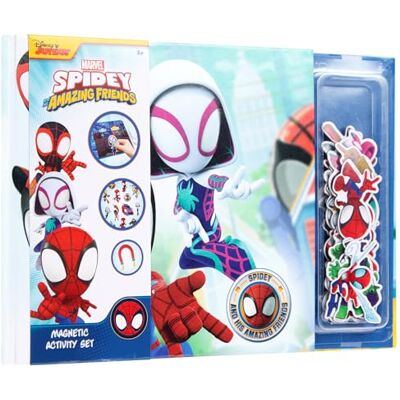 Disney Junior Spidey and his Amazing Friends SP24358 Magnetisch activiteitenboek, 40 magneten, interactief spel, creatief plezier, ideaal voor onderweg Disney Junior Spidey and his Amazing Friends SP24358 Magnetisch activiteitenboek, 40 magneten, interactief spel, creatief plezier, ideaal voor onderweg