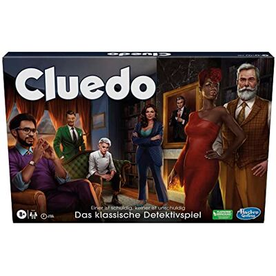 Hasbro Cluedo, bordspel voor kinderen, herzien Cluedo-spel, voor 2-6 spelers, onderzoeksspel, detectivespel, familiespel voor kinderen en volwassenen, vanaf 8 jaar, Duitse versie Hasbro Cluedo, bordspel voor kinderen, herzien Cluedo-spel, voor 2-6 spelers, onderzoeksspel, detectivespel, familiespel voor kinderen en volwassenen, vanaf 8 jaar, Duitse versie